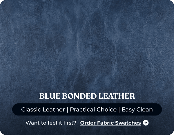 Chesterfield Blue Leather Antique 3 Seater Sofa