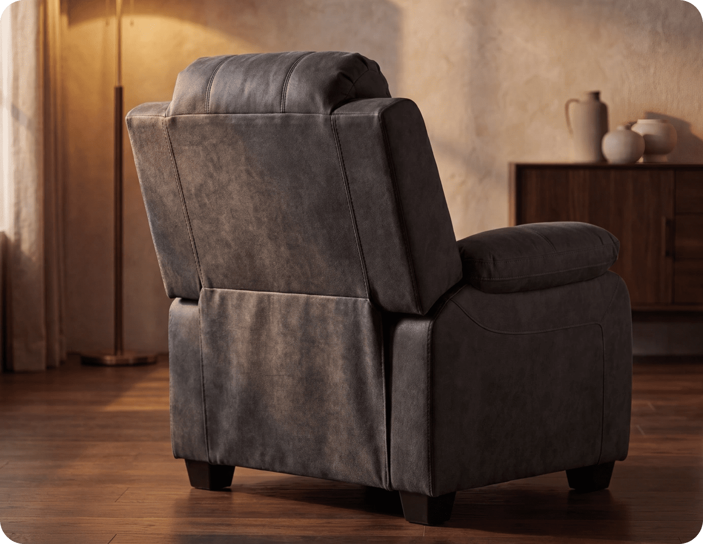 Veloura Charcoal Fabric Armchair