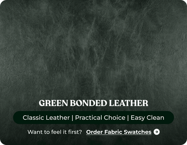 Chesterfield Green Leather Antique 3 Seater Sofa
