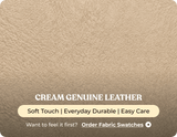 Dalmore Genuine Leather Cream Footstool