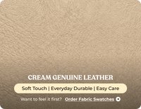 Dalmore Genuine Leather Cream Footstool