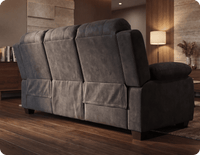 Veloura Charcoal Fabric 3 Seater Sofa