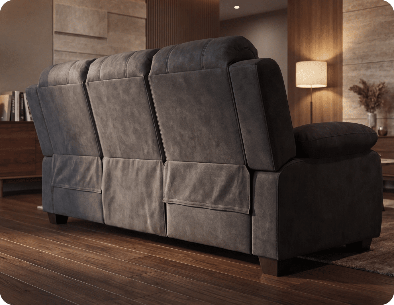 Veloura Charcoal Fabric 3 Seater Sofa