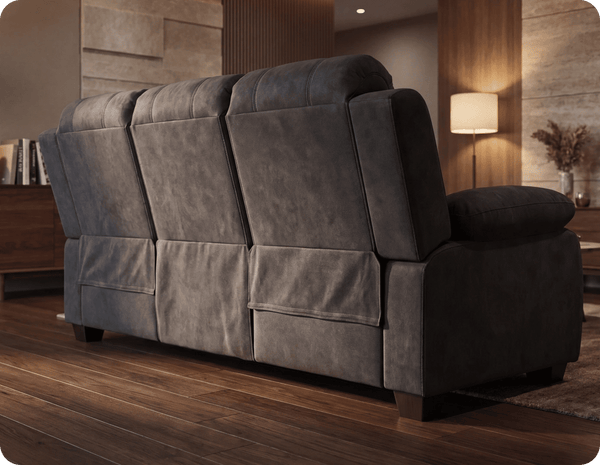 Veloura Charcoal Fabric 3 Seater Sofa