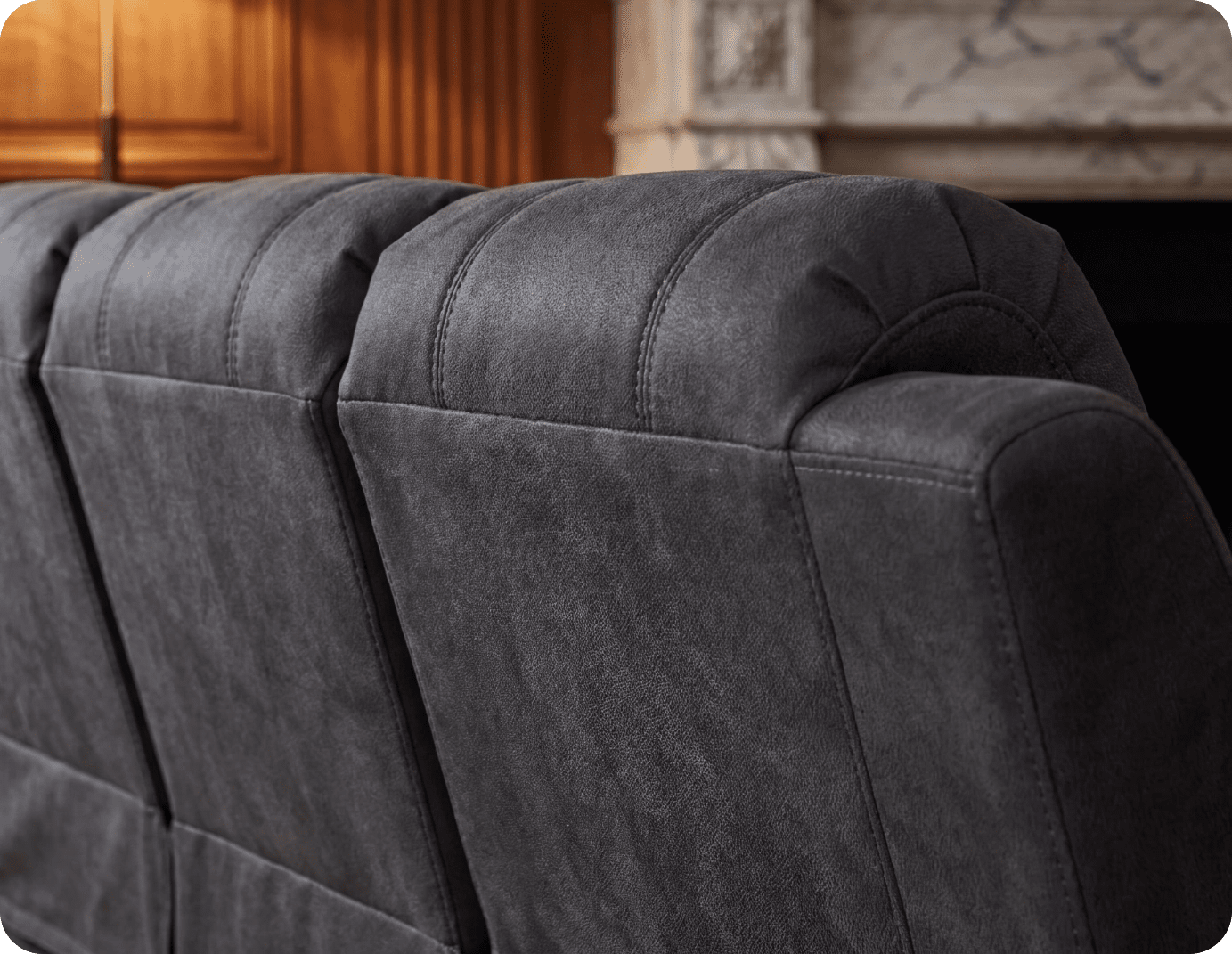 Veloura Charcoal Fabric 3 Seater Sofa