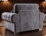 Florence High Back Grey Fabric Armchair