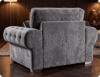 Florence High Back Grey Fabric Armchair