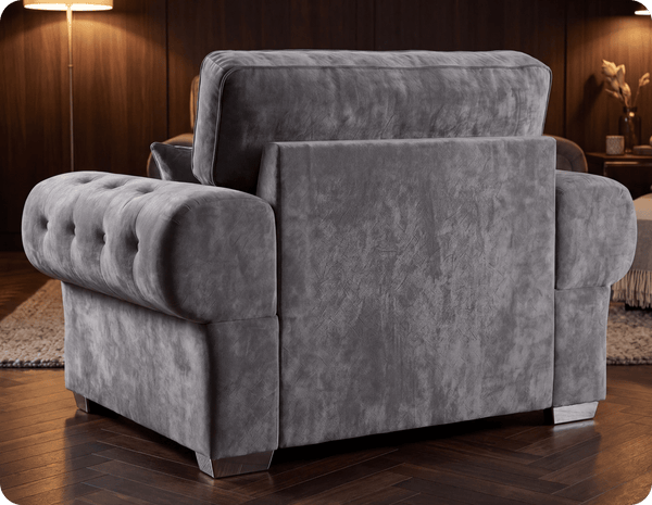 Florence High Back Grey Fabric Armchair