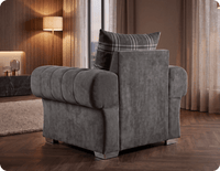 Florence Scatter Grey Fabric Armchair