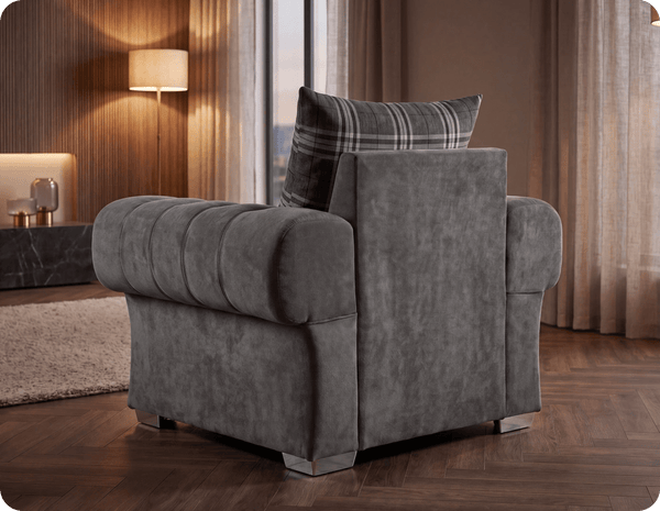 Florence Scatter Grey Fabric Armchair