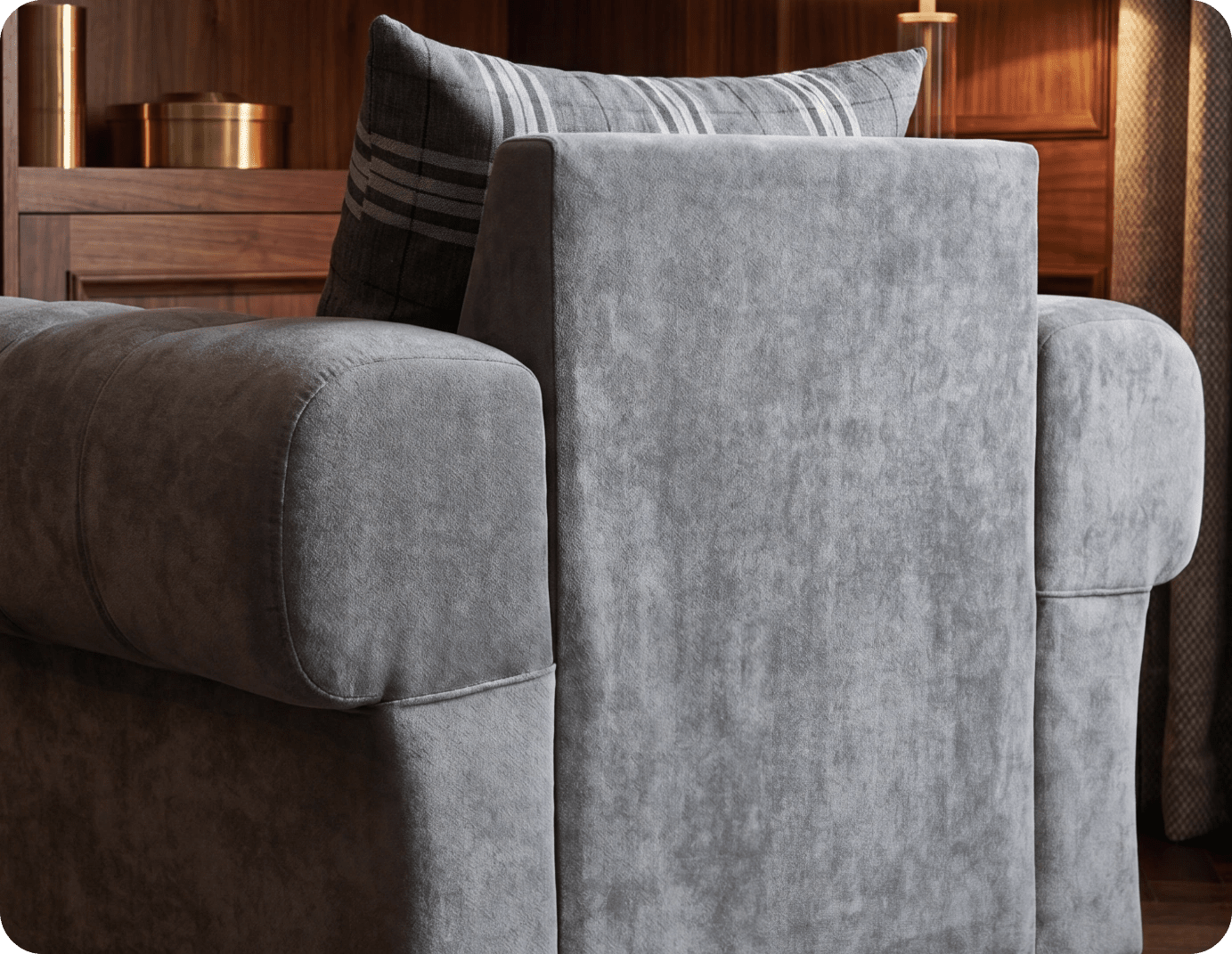 Florence Scatter Grey Fabric Armchair