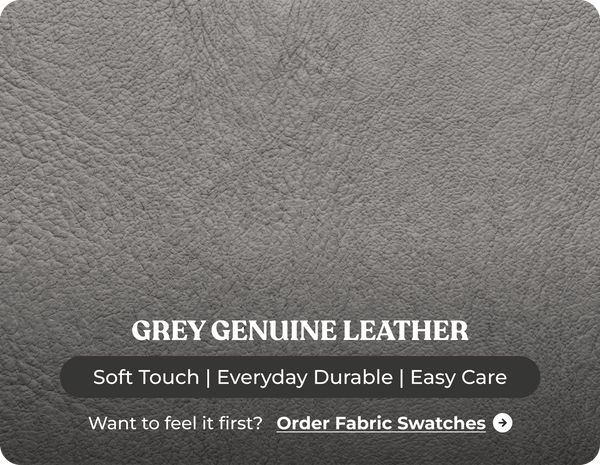 Dalmore Genuine Leather Grey 2 Seater Sofa