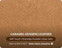 Leo Genuine Leather Caramel Electric Power Recliner 3 Seater Sofa