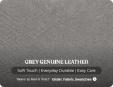 Leo Genuine Leather Grey Electric Power Recliner 3 Seater Sofa
