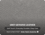 Dalmore Genuine Leather Grey 3 Seater Sofa