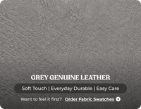 Dalmore Genuine Leather Grey 3 Seater Sofa