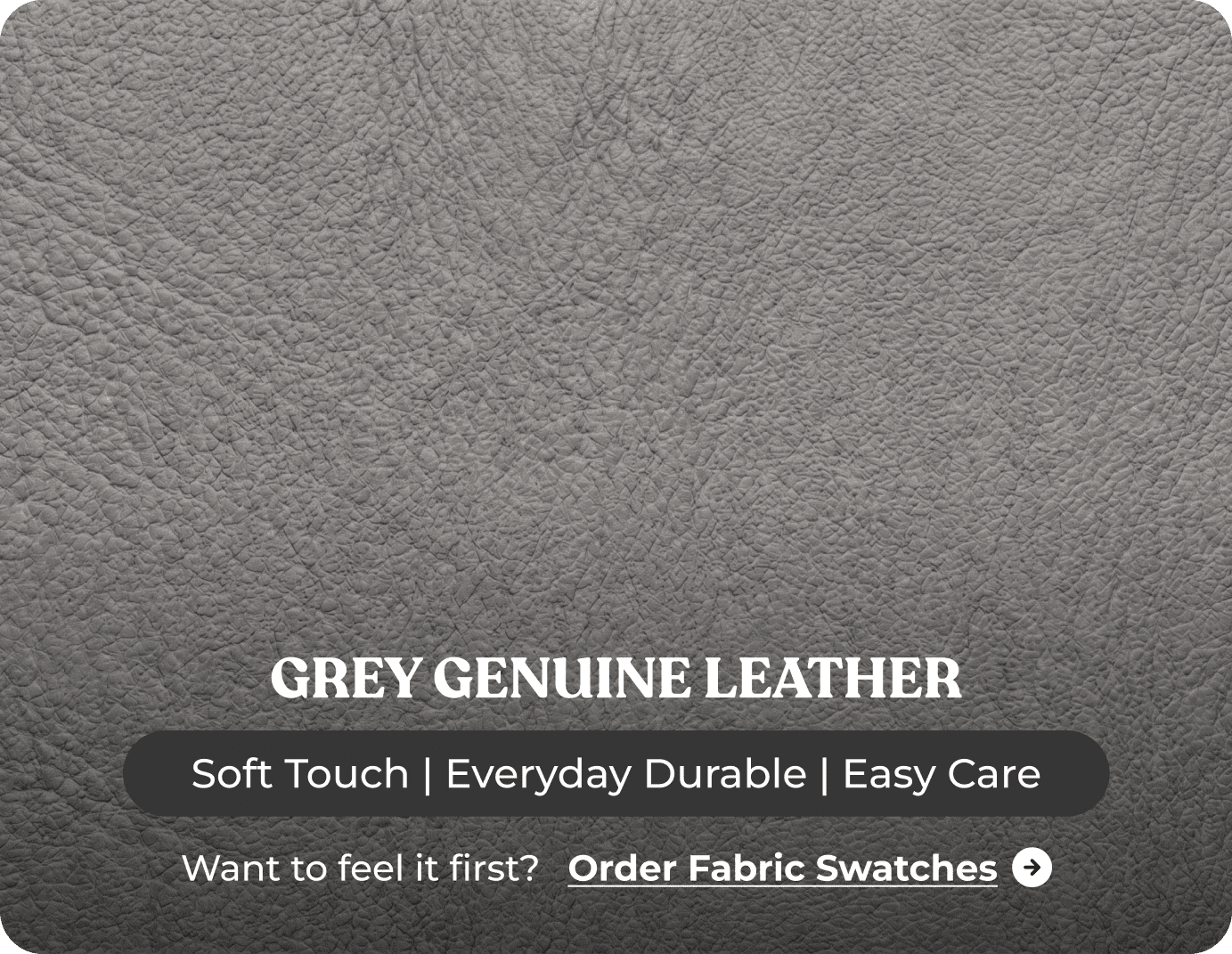 Dalmore Genuine Leather Grey 3 Seater Sofa