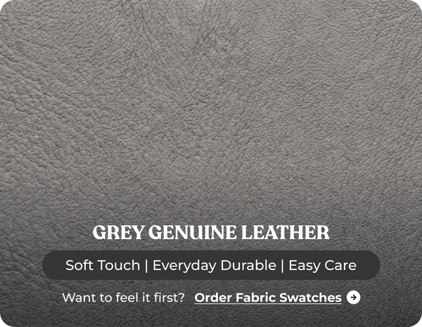 Dalmore Genuine Leather Grey 3 Seater Sofa