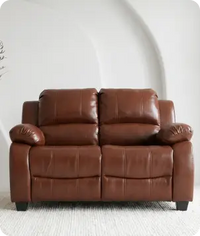 Veloura Tan Leather 2 Seater Sofa