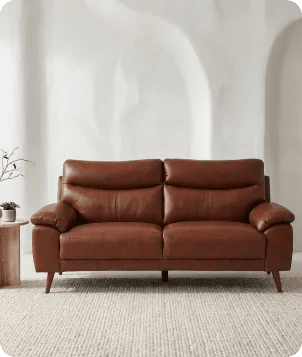 Ascot Genuine Leather Tan 3 Seater Sofa