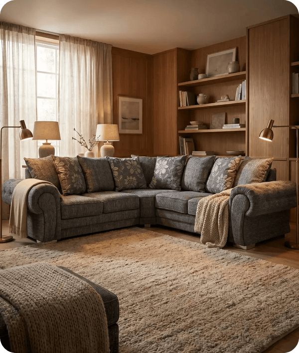 Malmo Grey Fabric Corner Sofa