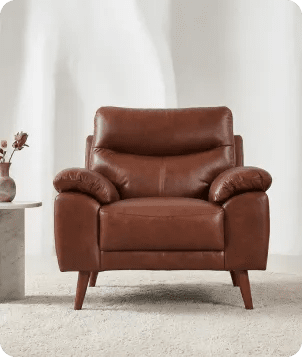Ascot Genuine Leather Tan Armchair