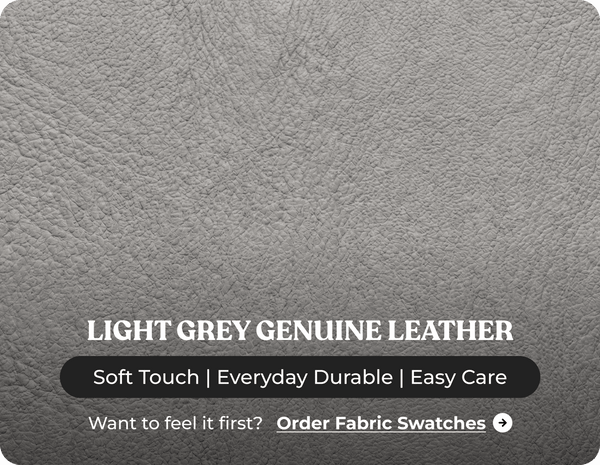 Torino Genuine Leather Light Grey Electric Power Recliner Armchair