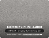 Torino Genuine Leather Light Grey Electric Power Recliner 2 Seater Sofa