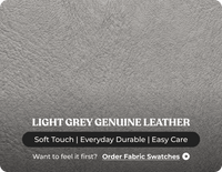 Torino Genuine Leather Light Grey Electric Power Recliner 2 Seater Sofa