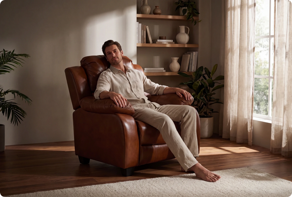 Veloura Tan Leather Armchair