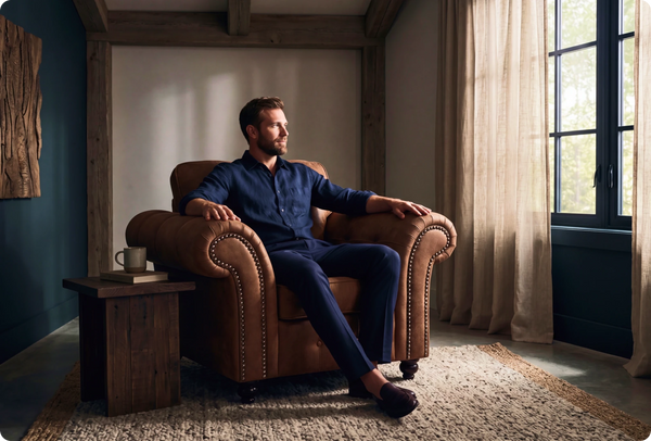 Savile Tan Suede Armchair