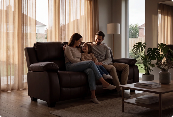 Veloura Brown Leather 3 Seater Sofa
