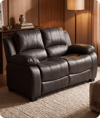 Veloura Grey Leather 2 Seater Sofa