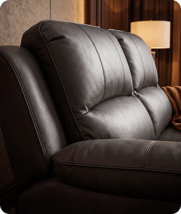 Veloura Grey Leather 2 Seater Sofa