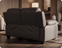 Veloura Grey Leather 2 Seater Sofa