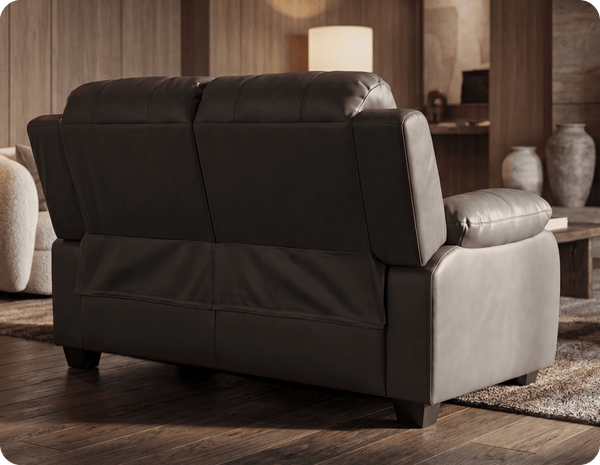 Veloura Grey Leather 2 Seater Sofa