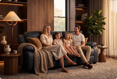 Veloura Grey Leather 3 Seater Sofa