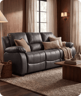 Veloura Grey Leather 3 Seater Sofa