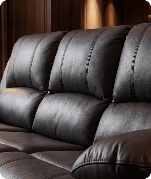 Veloura Grey Leather 3 Seater Sofa