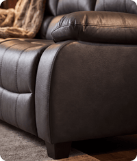 Veloura Grey Leather 3 Seater Sofa