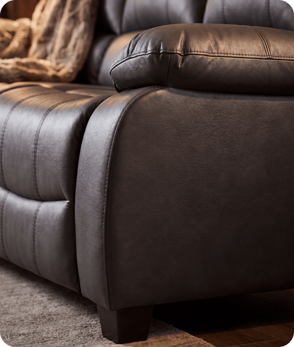 Veloura Grey Leather 3 Seater Sofa
