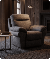 Lunaro Grey Fabric Electric Recliner Armchair