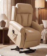 Derby Genuine Leather Cream Rise & Recline Mobility Chair