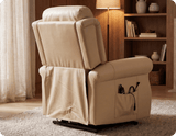 Cambridge Genuine Leather Cream Rise & Recline Mobility Chair
