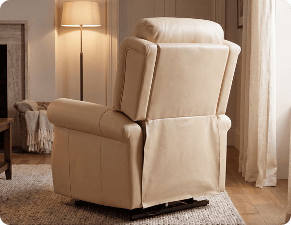 Derby Genuine Leather Cream Rise & Recline Mobility Chair