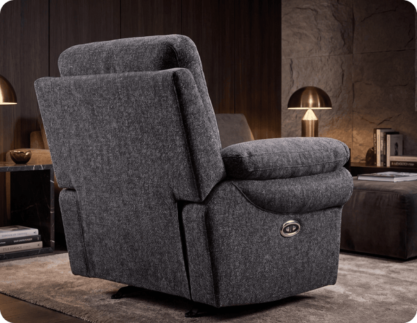 Lunaro Grey Fabric Electric Recliner Armchair