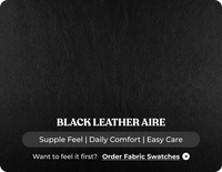 Veloura Black Leather 3 Seater Sofa