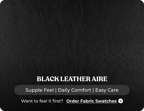 Veloura Black Leather 3 Seater Sofa