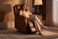 Oliver Genuine Leather Tan Rise & Recline Mobility Chair