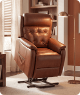 Oliver Genuine Leather Tan Rise & Recline Mobility Chair